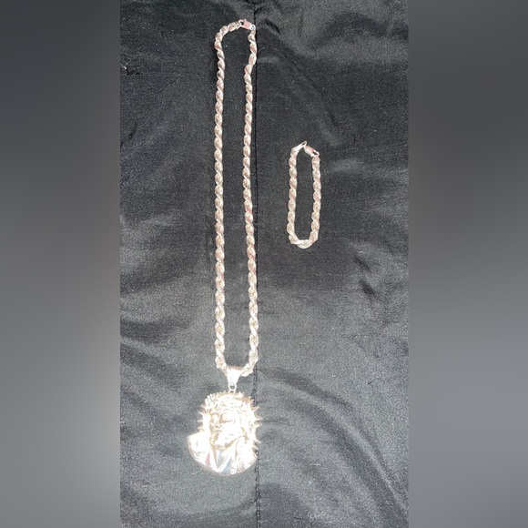 Wearables | Solid Sterling Silver Rope Chain With Pendant And Bracelet ...